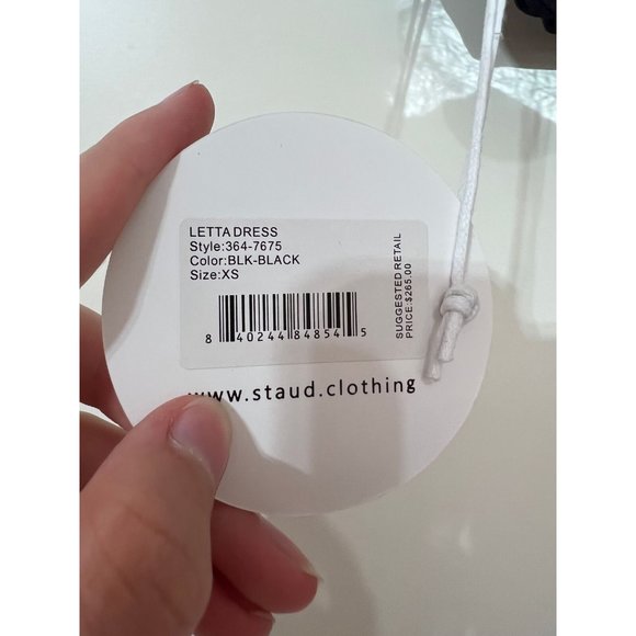 NEW Size XS Staud Letta Dress in Black REVOLVE MSRP $265 - Picture 6 of 8